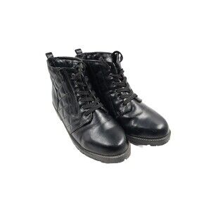 Angel Steps Black Quilt Bootie Womens Size  9.5 M Zip Or Lace Up Ankle Boots